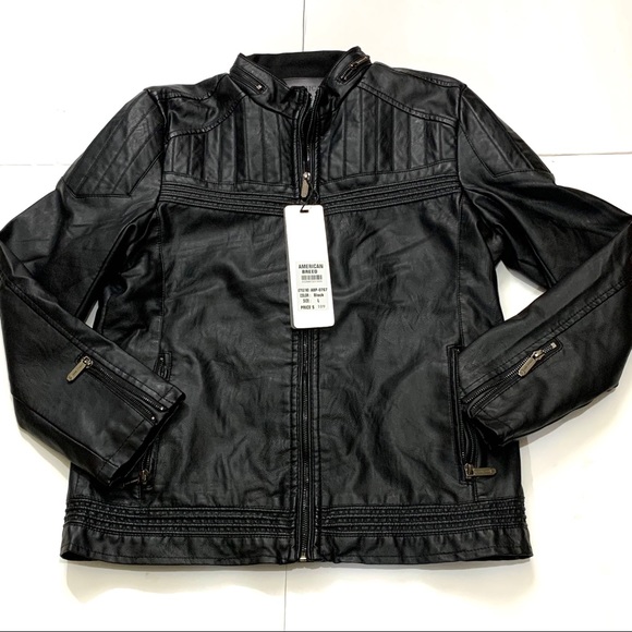 American Breed Jackets Coats American Breed Biker Jacket Black Lined Pockets Lg Poshmark